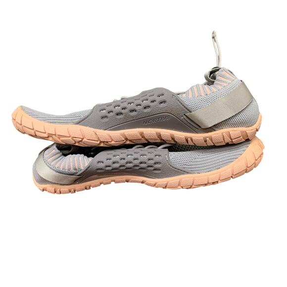 Nortiv8 Women Size 8 Treklady Gray Peach Slide On Barefoot Quick Dry Water Shoes - Picture 6 of 9